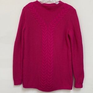 TALBOTS Pink Mock Neck Sweater Lamb’s Wool Women’s Size Small